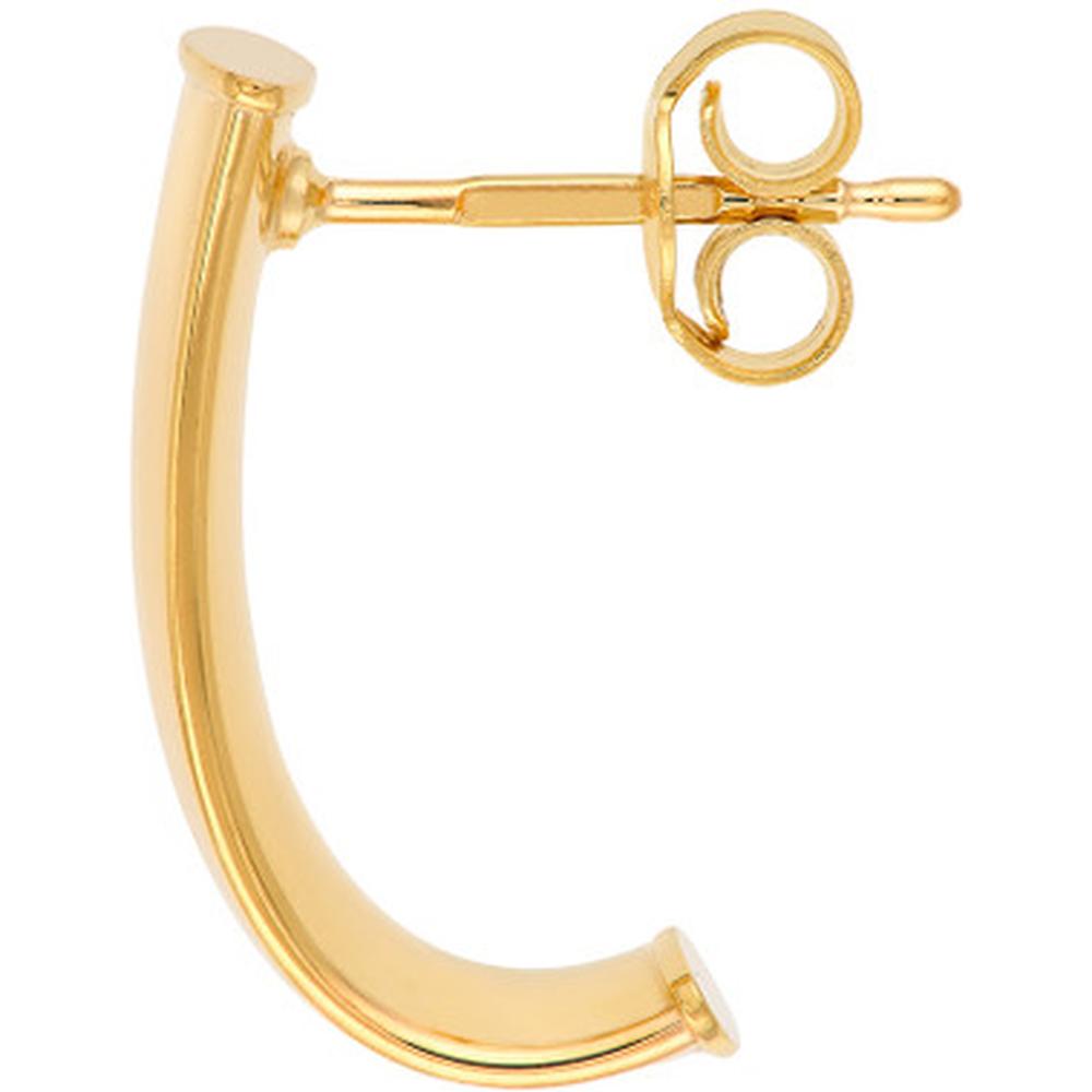 Olas d'Oro - 14K Yellow Gold 6mm Flat Oval Tube J Hoop Earrings