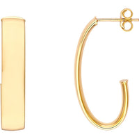 Olas d'Oro - 14K Yellow Gold 6mm Half Open Hoop Earrings - 2.30 Grams Total Weight