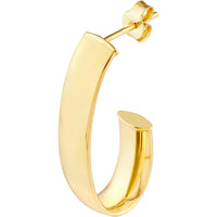 Olas d'Oro - 14K Yellow Gold 6mm Half Open Hoop Earrings - 2.30 Grams Total Weight