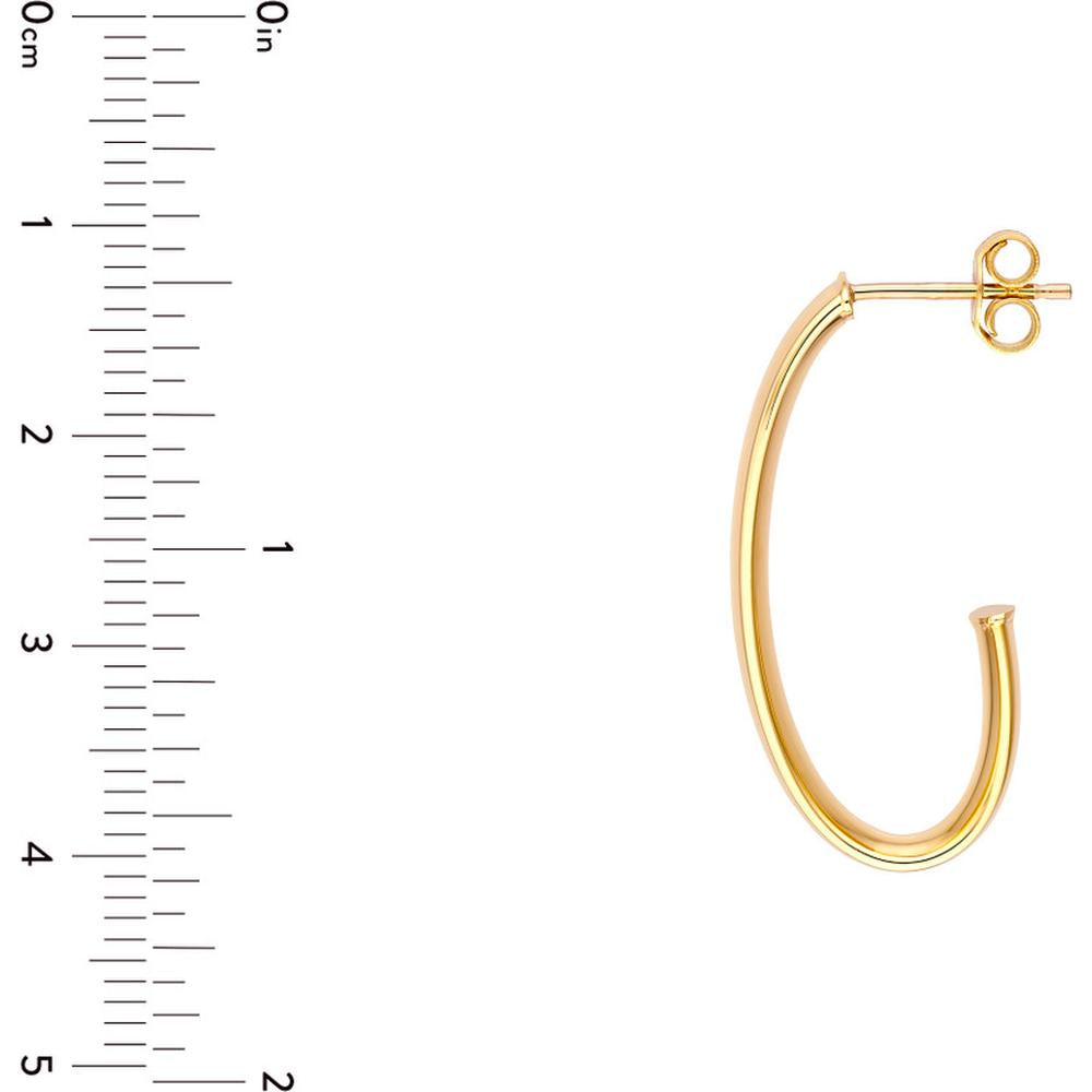 Olas d'Oro - 14K Yellow Gold 6mm Half Open Hoop Earrings - 2.30 Grams Total Weight