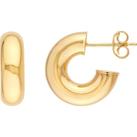 Olas d'Oro - 14K Yellow Gold 6mm Polished Open Hoop Earrings - 2.10 Grams Total Weight