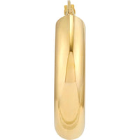 Olas d'Oro - 14K Yellow Gold 6mm Polished Oval Hoop Earrings