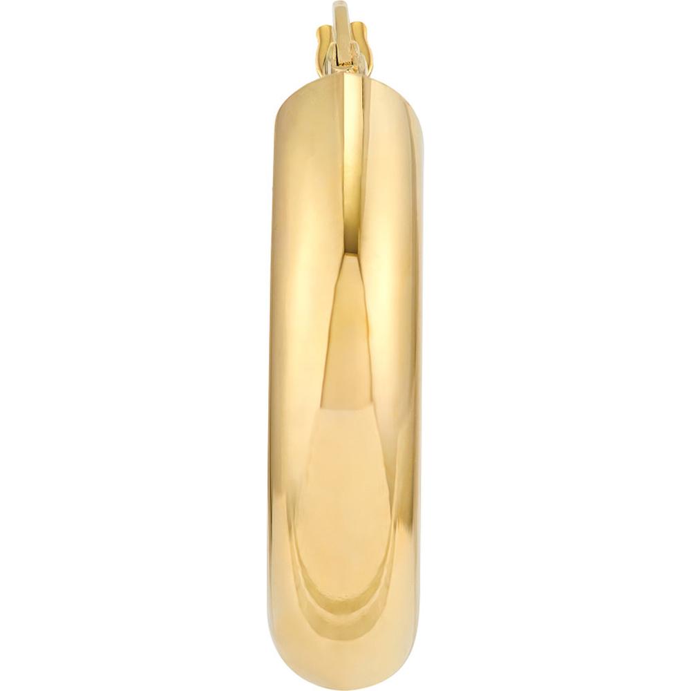 Olas d'Oro - 14K Yellow Gold 6mm Polished Oval Hoop Earrings