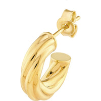 Olas d'Oro - 14K Yellow Gold 6mm Twisted Open Hoop Earrings - 1.60 Grams