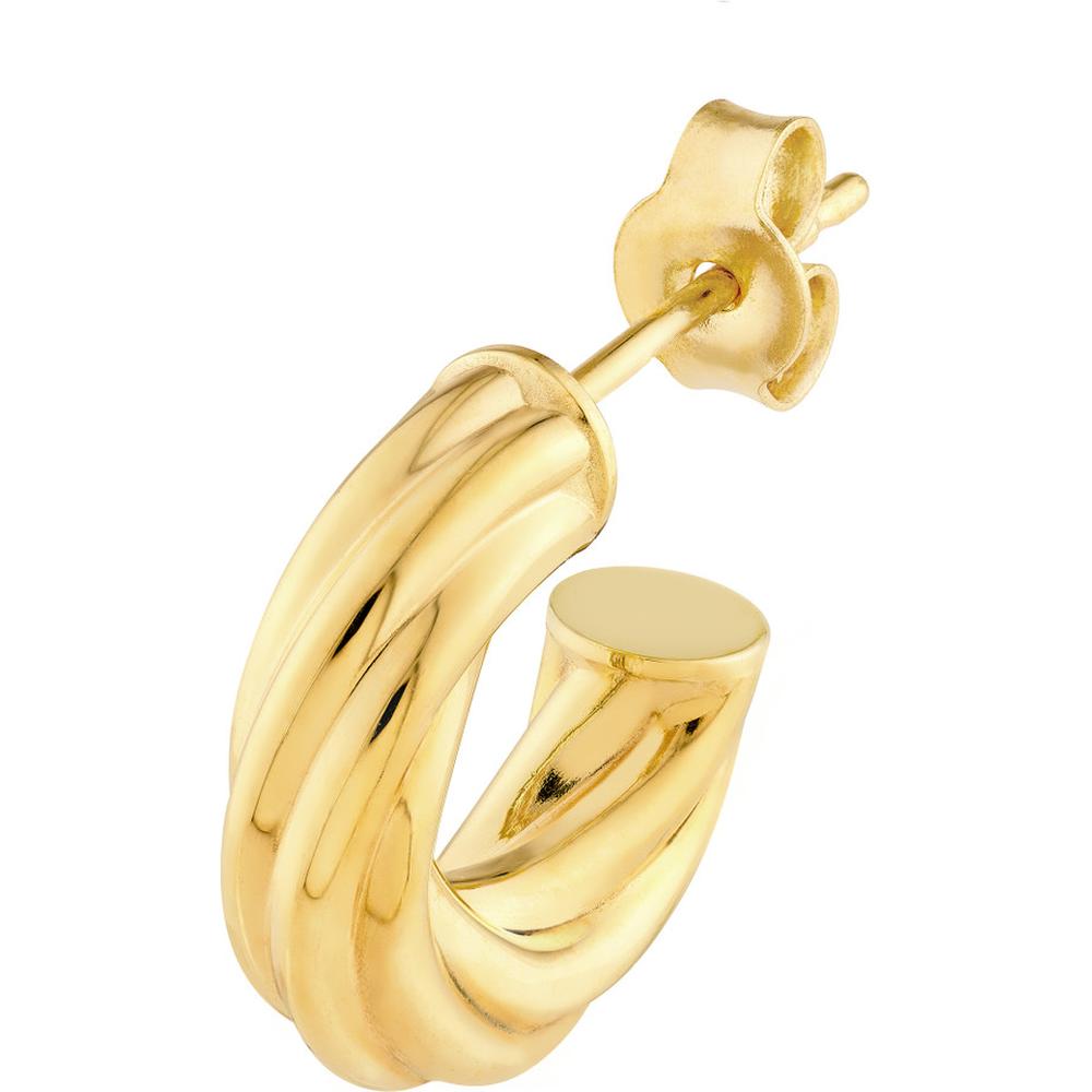 Olas d'Oro - 14K Yellow Gold 6mm Twisted Open Hoop Earrings - 1.60 Grams
