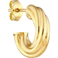 Olas d'Oro - 14K Yellow Gold 6mm Twisted Open Hoop Earrings - 1.60 Grams