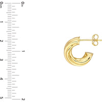 Olas d'Oro - 14K Yellow Gold 6mm Twisted Open Hoop Earrings - 1.60 Grams