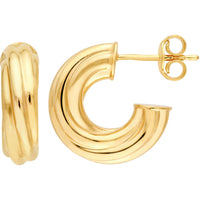 Olas d'Oro - 14K Yellow Gold 6mm Twisted Open Hoop Earrings