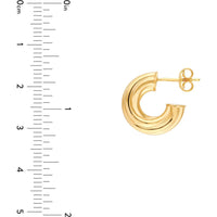 Olas d'Oro - 14K Yellow Gold 6mm Twisted Open Hoop Earrings