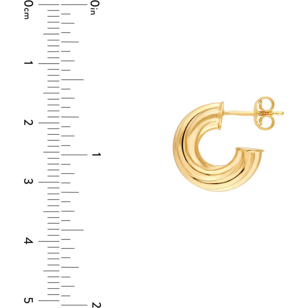 Olas d'Oro - 14K Yellow Gold 6mm Twisted Open Hoop Earrings