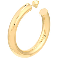 Olas d'Oro - 14K Yellow Gold 6mm x 40mm Tube Hoop Earrings - 6.75 Grams Total Weight
