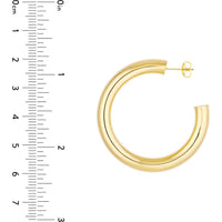 Olas d'Oro - 14K Yellow Gold 6mm x 40mm Tube Hoop Earrings - 6.75 Grams Total Weight