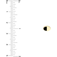 Olas d'Oro - 14K Yellow Gold 6mm x 4mm Black Enamel and High Polished Oval Stud Earrings