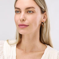 Olas d'Oro - 14K Yellow Gold 6x30mm Polished Open Hoop Earrings