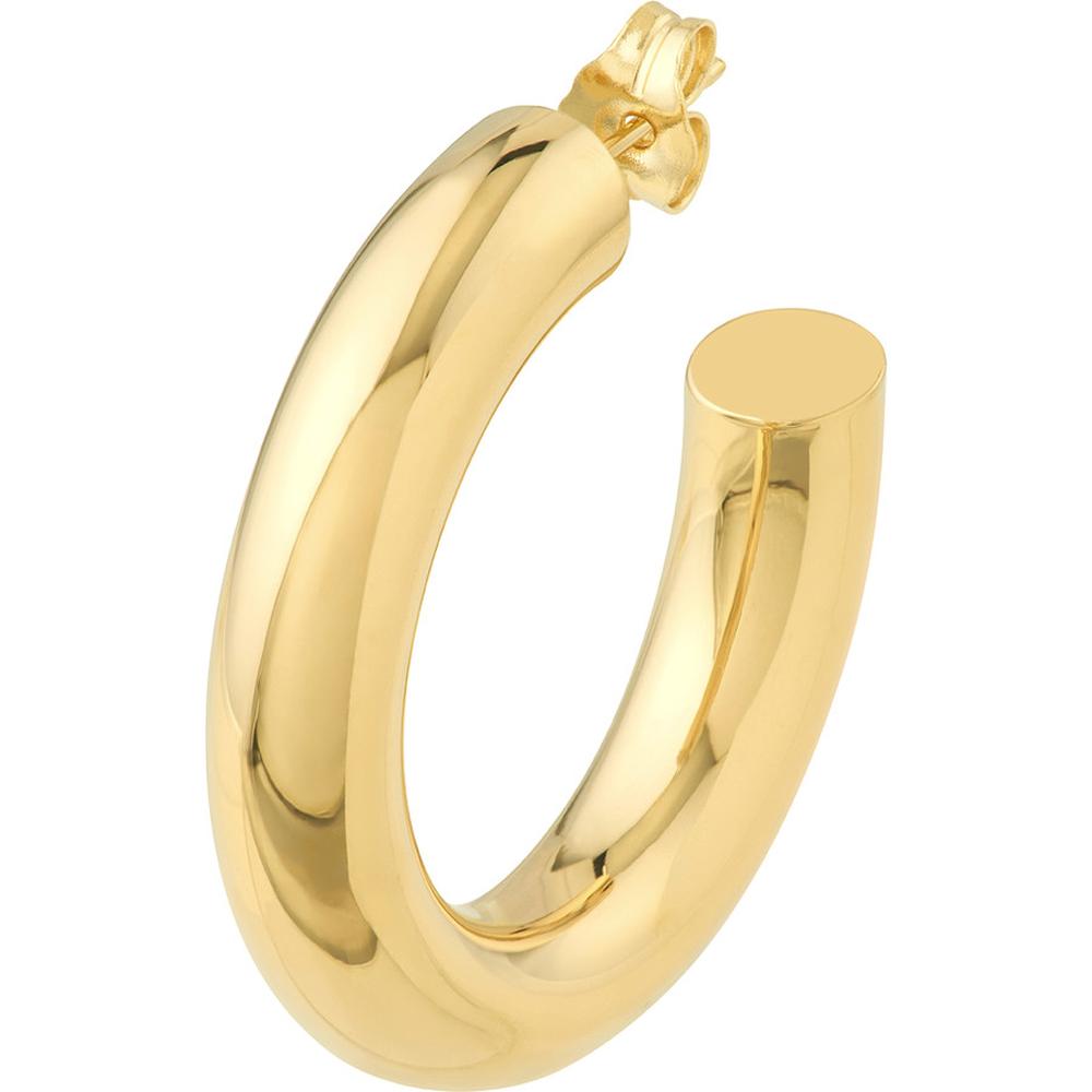 Olas d'Oro - 14K Yellow Gold 6x30mm Polished Open Hoop Earrings