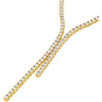 Olas d'Oro - 14K Yellow Gold 7-1/2 Carat Total Diamond Lariat Necklace
