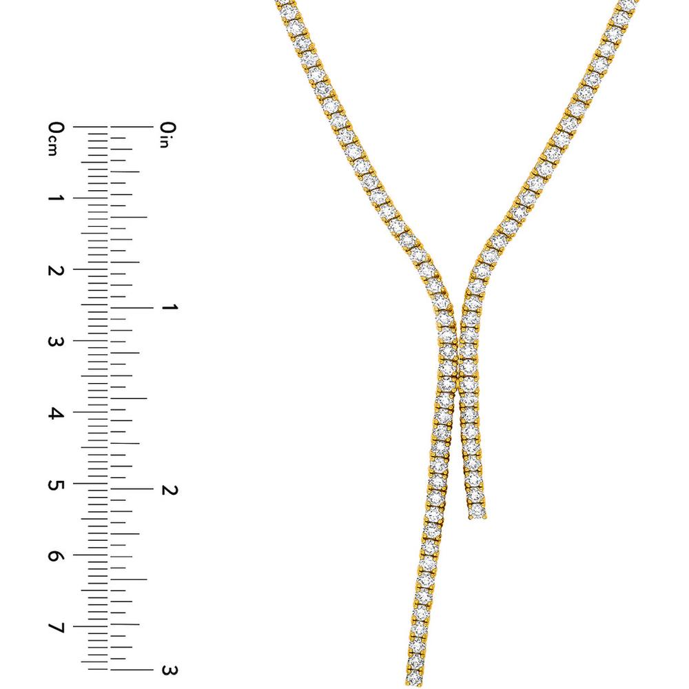 Olas d'Oro - 14K Yellow Gold 7-1/2 Carat Total Diamond Lariat Necklace
