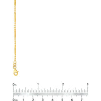 Olas d'Oro - 14K Yellow Gold 7.5" Diamond-Cut 3+1 Bead and Bar Chain Bracelet