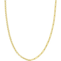 Olas d'Oro - 14K Yellow Gold 7.50" Paper Clip + Rolo Chain Bracelet - 2.61 Grams