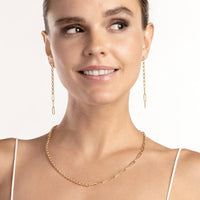 Olas d'Oro - 14K Yellow Gold 7.50" Paper Clip + Rolo Chain Bracelet - 2.61 Grams