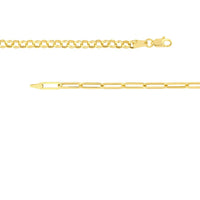Olas d'Oro - 14K Yellow Gold 7.50" Paper Clip + Rolo Chain Bracelet - 2.61 Grams