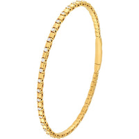 Olas d'Oro - 14K Yellow Gold 7/8 Carat Diamond and Square Link Flexi Bracelet - Elegant Design