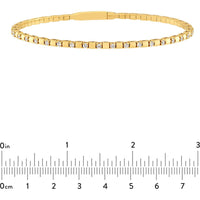 Olas d'Oro - 14K Yellow Gold 7/8 Carat Diamond and Square Link Flexi Bracelet - Elegant Design