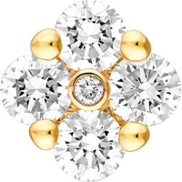 Olas d'Oro - 14K Yellow Gold 7/8 Total Carat Weight Diamond Stud Earrings - 0.90 Carat Total Diamond Weight