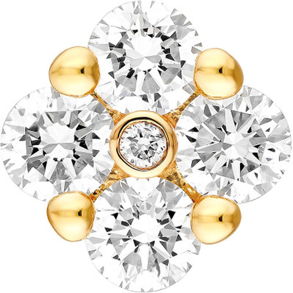 Olas d'Oro - 14K Yellow Gold 7/8 Total Carat Weight Diamond Stud Earrings - 0.90 Carat Total Diamond Weight