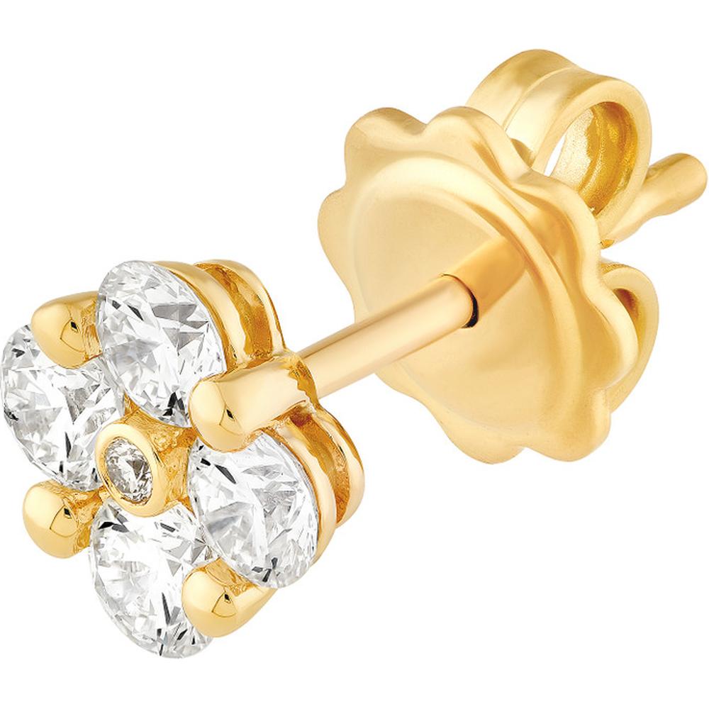 Olas d'Oro - 14K Yellow Gold 7/8 Total Carat Weight Diamond Stud Earrings - 0.90 Carat Total Diamond Weight