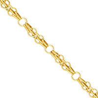 Olas d'Oro - 14K Yellow Gold 7" Fantasy Link Chain Bracelet - 3.95 Grams Weight