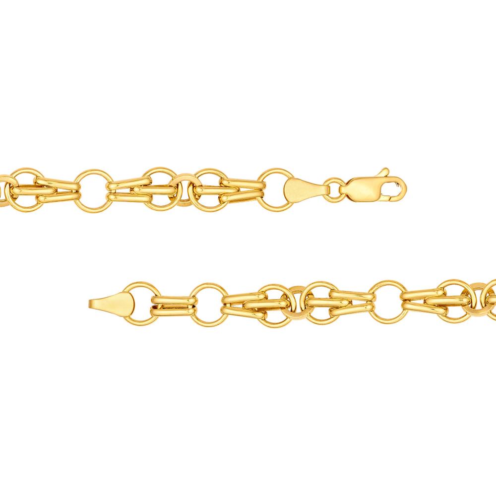 Olas d'Oro - 14K Yellow Gold 7" Fantasy Link Chain Bracelet - 3.95 Grams Weight