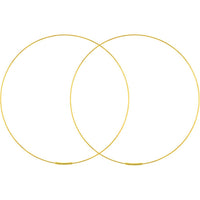 Olas d'Oro - 14K Yellow Gold 75mm Endless Wire Hoop Earrings Lightweight & Chic