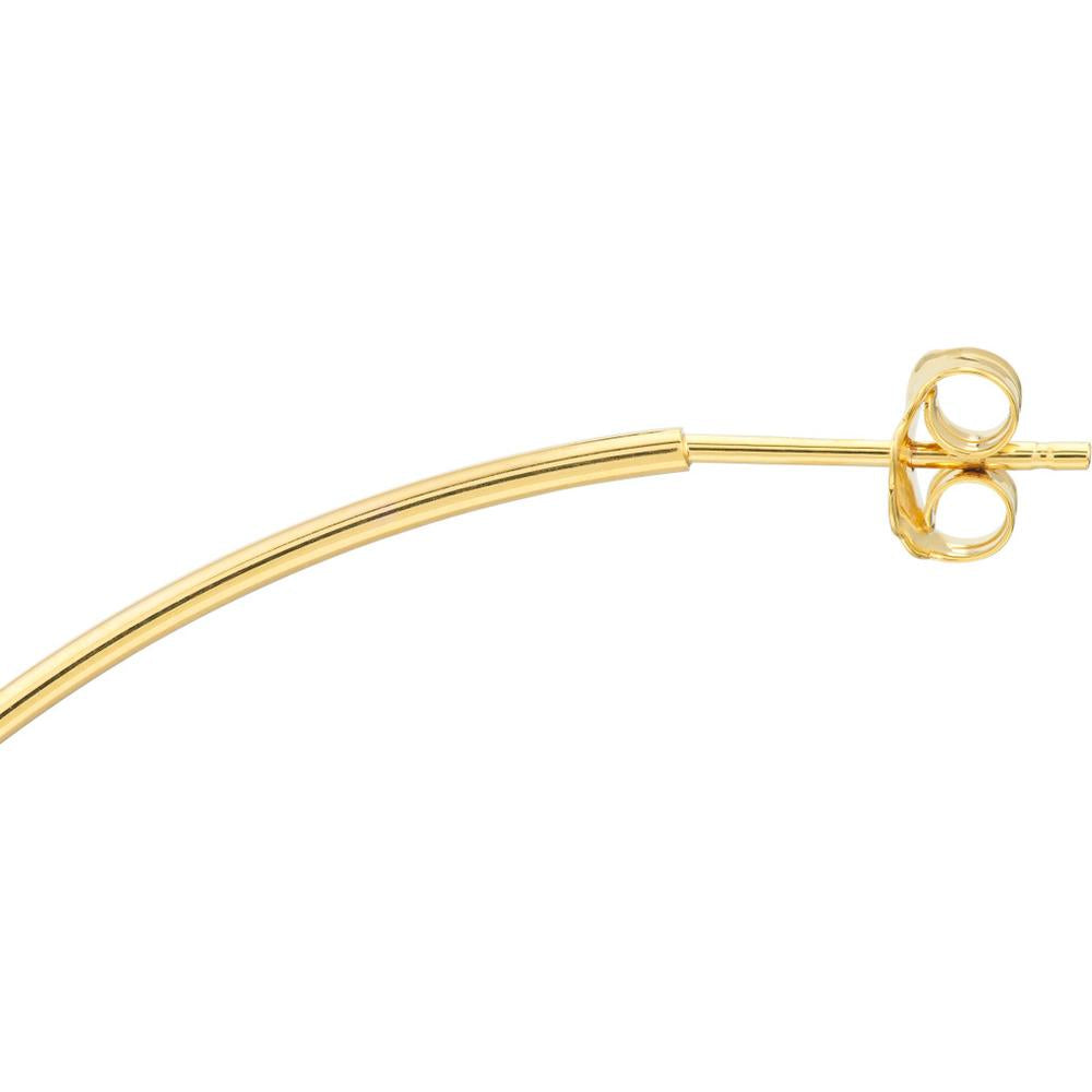 Olas d'Oro - 14K Yellow Gold 75mm Large Hoop Post Earrings - 4.46 Grams Total Weight