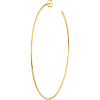 Olas d'Oro - 14K Yellow Gold 75mm Large Hoop Post Earrings - 4.46 Grams Total Weight