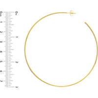 Olas d'Oro - 14K Yellow Gold 75mm Large Hoop Post Earrings - 4.46 Grams Total Weight