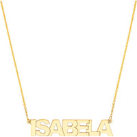 Olas d'Oro - 14K Yellow Gold 7mm Block Font Personalized Nameplate Necklace - 2.70 Grams