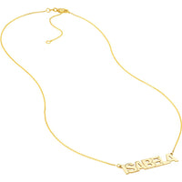 Olas d'Oro - 14K Yellow Gold 7mm Block Font Personalized Nameplate Necklace - 2.70 Grams