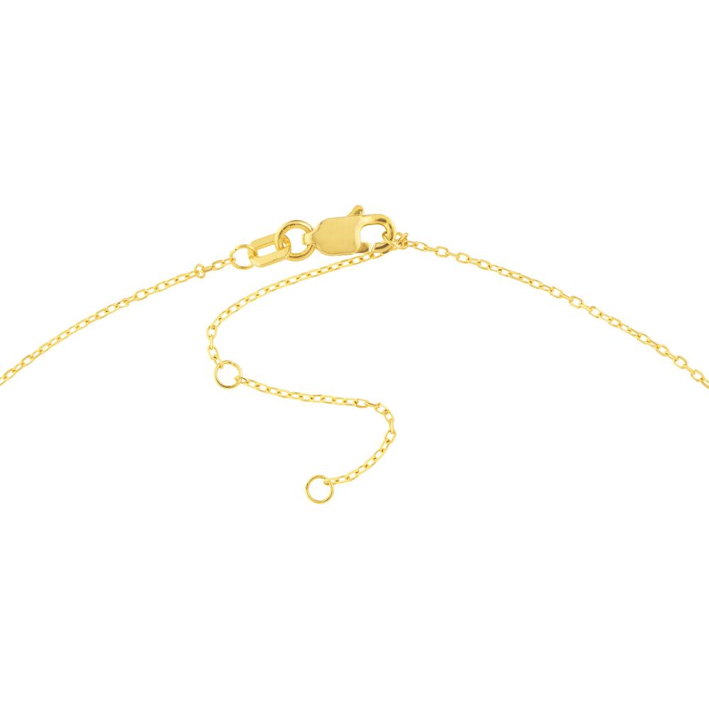Olas d'Oro - 14K Yellow Gold 7mm Block Letter Station Necklace with 2" Extender