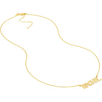 Olas d'Oro - 14K Yellow Gold 7mm Bubble Font Nameplate Necklace - Customizable Personalized Jewelry