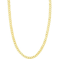 Olas d'Oro - 14K Yellow Gold 7mm Flat Open Cuban Chain - 24" Necklace