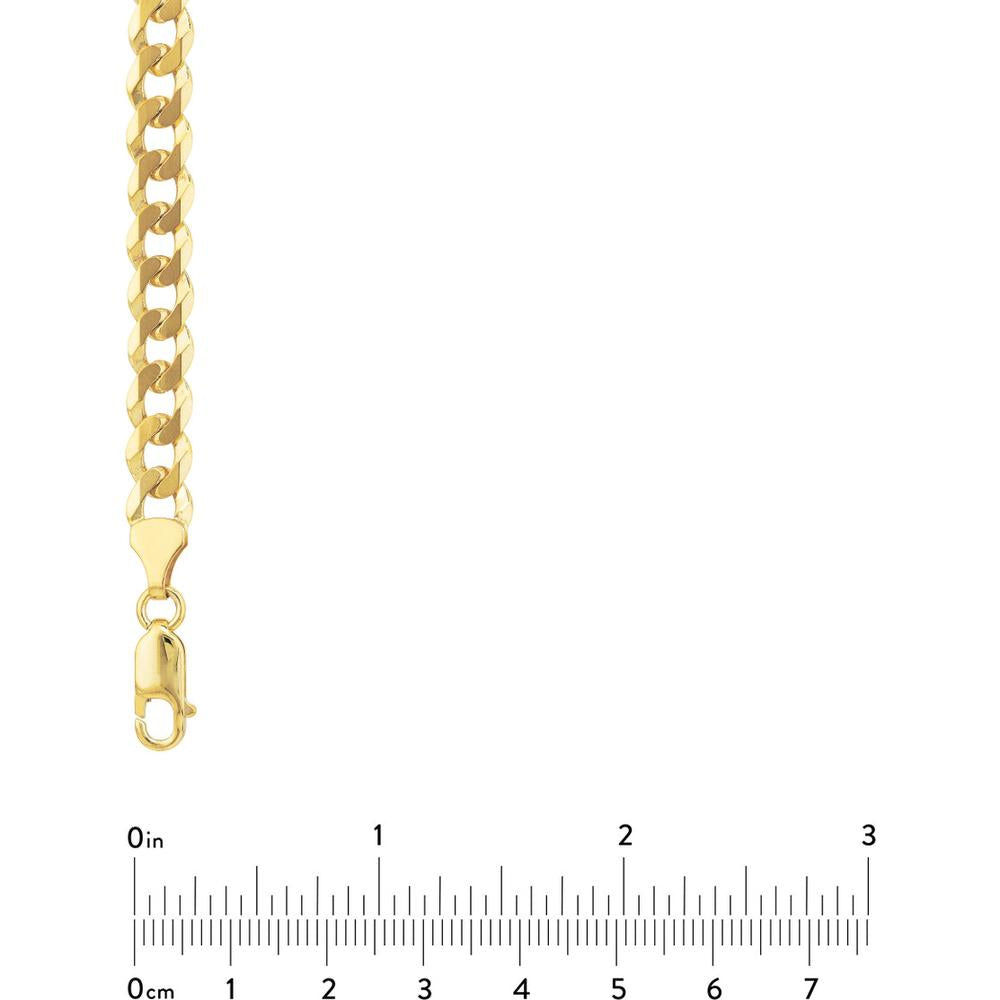 Olas d'Oro - 14K Yellow Gold 7mm Flat Open Cuban Chain Necklace - 22" Length - 26.63 Grams