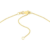 Olas d'Oro - 14K Yellow Gold 7mm Gothic Nameplate Necklace - Adjustable from 16 to 18 Inches