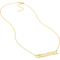 Olas d'Oro - 14K Yellow Gold 7mm Typewriter Font Nameplate Necklace with Lobster Clasp - 2.70 Grams Weight