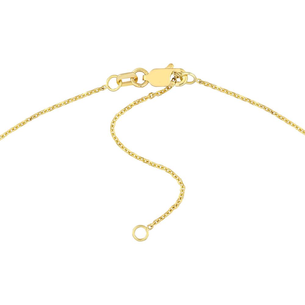 Olas d'Oro - 14K Yellow Gold 7mm Typewriter Font Nameplate Necklace with Lobster Clasp - 2.70 Grams Weight