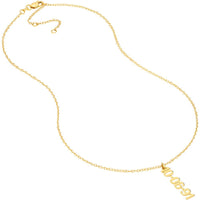 Olas d'Oro - 14K Yellow Gold 7mm Vertical Block Numeral Necklace