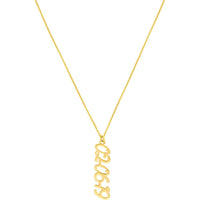 Olas d'Oro - 14K Yellow Gold 7mm Vertical Script Numeral Pendant Necklace