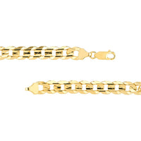 Olas d'Oro - 14K Yellow Gold 8.5mm Men's Engravable Initial ID Bracelet with Lobster Clasp - 27.7 Grams