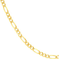 Olas d'Oro - 14K Yellow Gold 8" Figaro Chain Bracelet with Lobster Lock - 4.95 Grams Weight