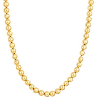 Olas d'Oro - 14K Yellow Gold 8mm Beaded Chain Bracelet with Lobster Clasp - 9.8 Grams Total Weight
